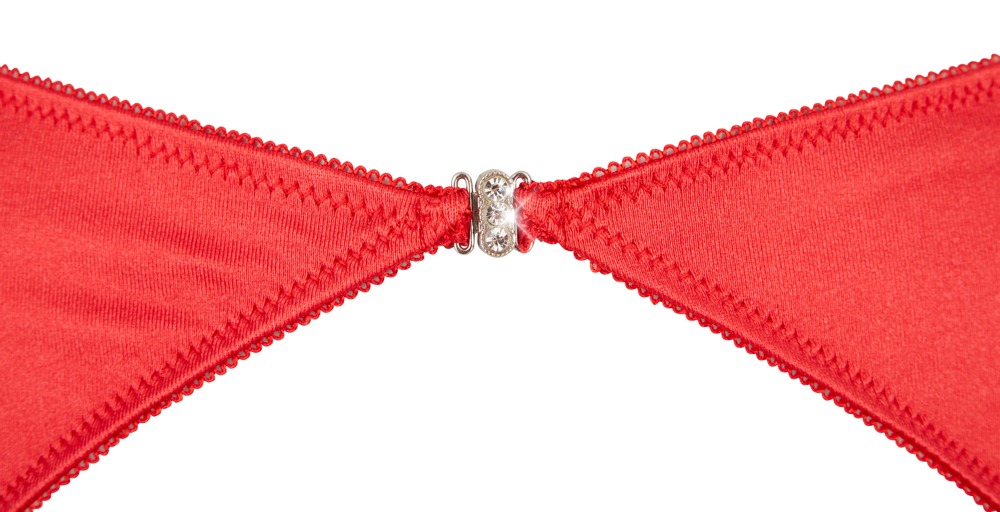 Rotes Hebe-Set mit Strapsgürtel und String – Cottelli LINGERIE