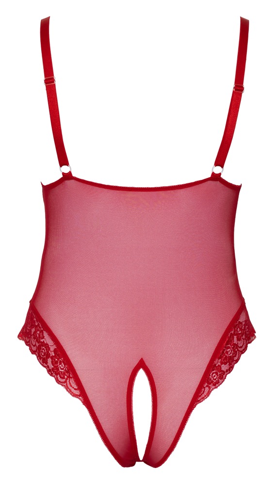 Roter Body ouvert mit Spitze und Soft-Cups – Cottelli CURVES