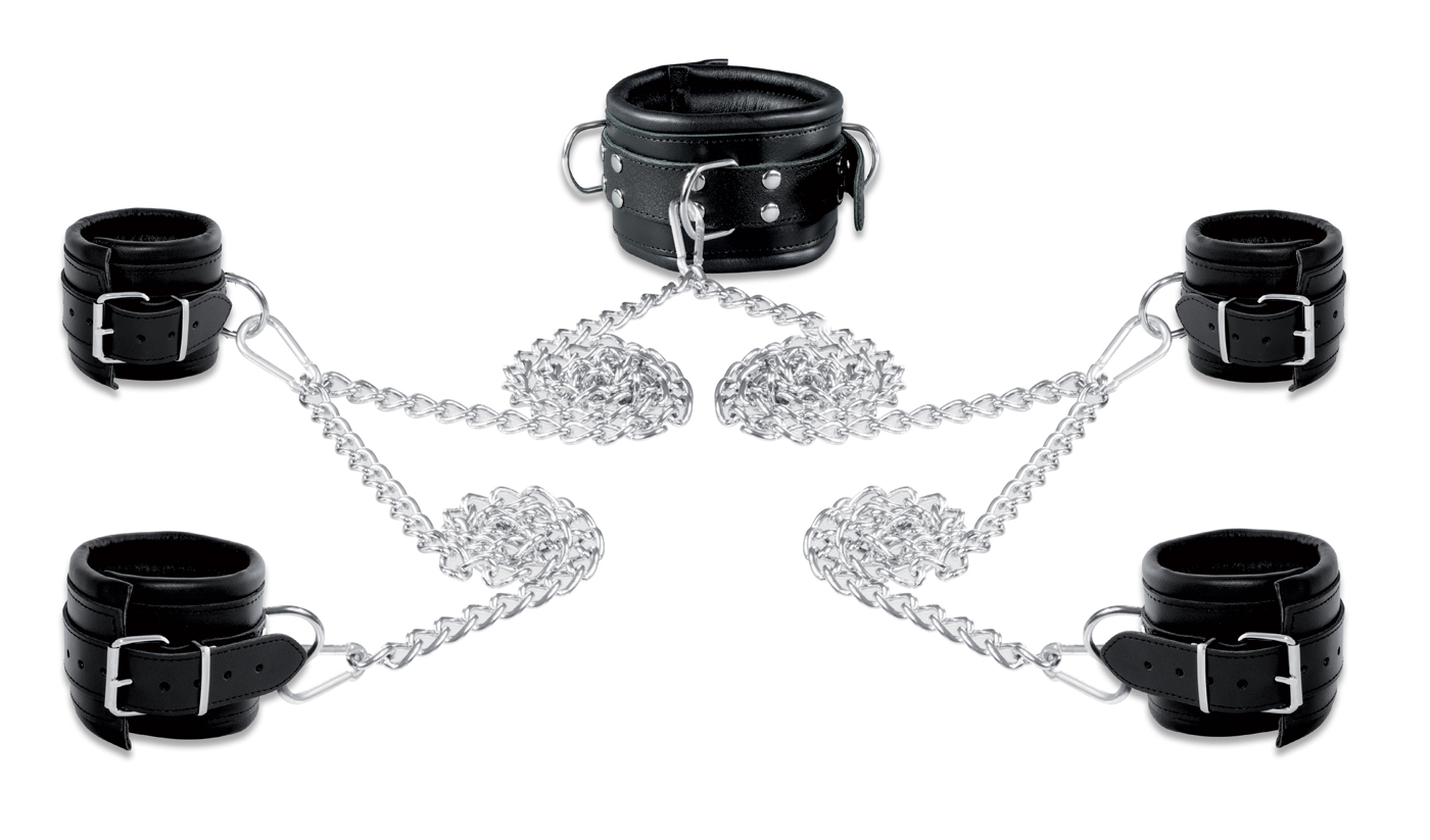 High Quality - Fesselset mit Ketten Breit