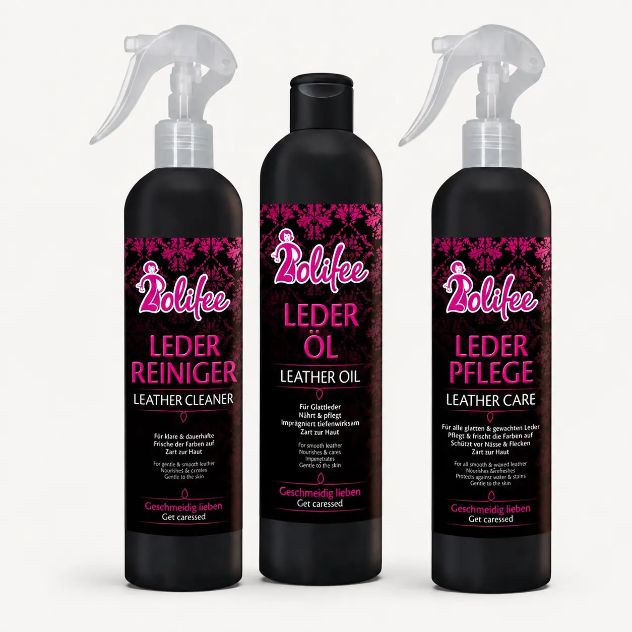 Polifee Leder-Reiniger, Leder-Pflege oder Leder-Öl